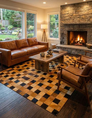 5' 2 x 8' Cowhide Stocks Rug