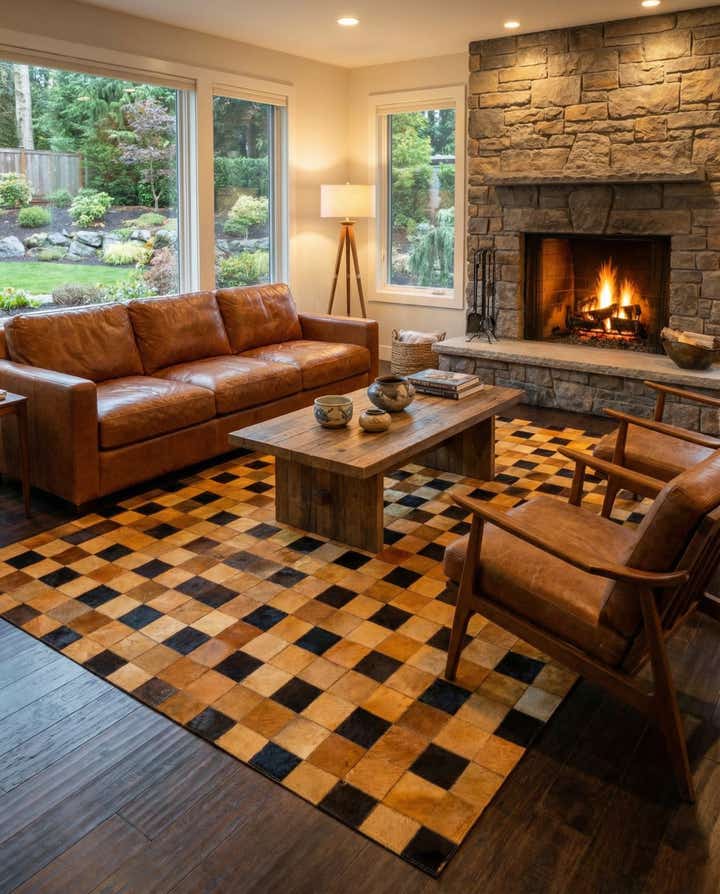 5' 2 x 8' Cowhide Stocks Rug