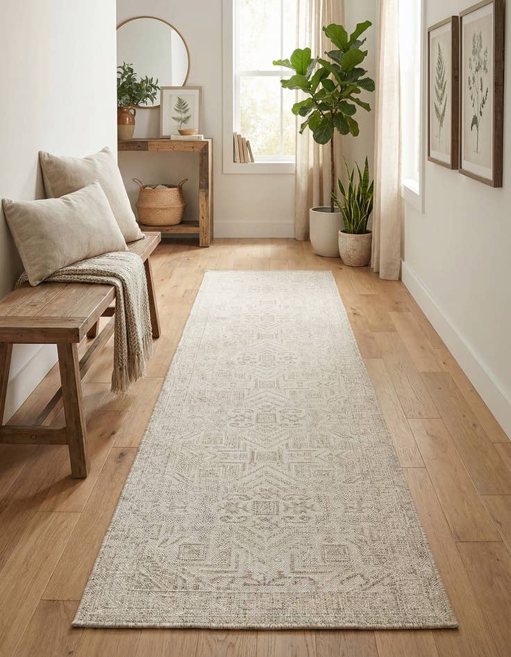 Detail image of 2' 7 x 12'  Washable Aztec Indoor / Outdoor Runner Rug