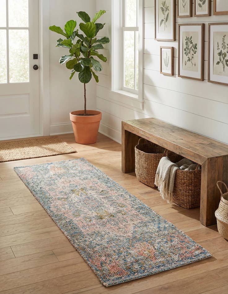 Detail image of 2' 2 x 6' 1  Hand Woven Chenille Jute Runner Rug