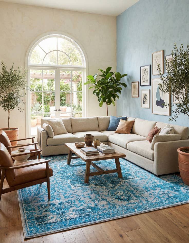 Detail image of  10' 6 x 10' 6  Washable Francesca Square Rug