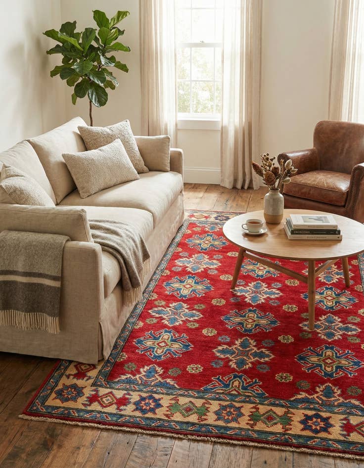 Detail image of 4' x 6' 1  Hand Knotted Kazak Rug