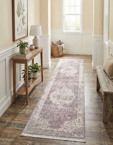 Purple Modern Classical Runner Rug
