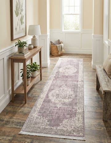 Purple Modern Classical Runner Rug