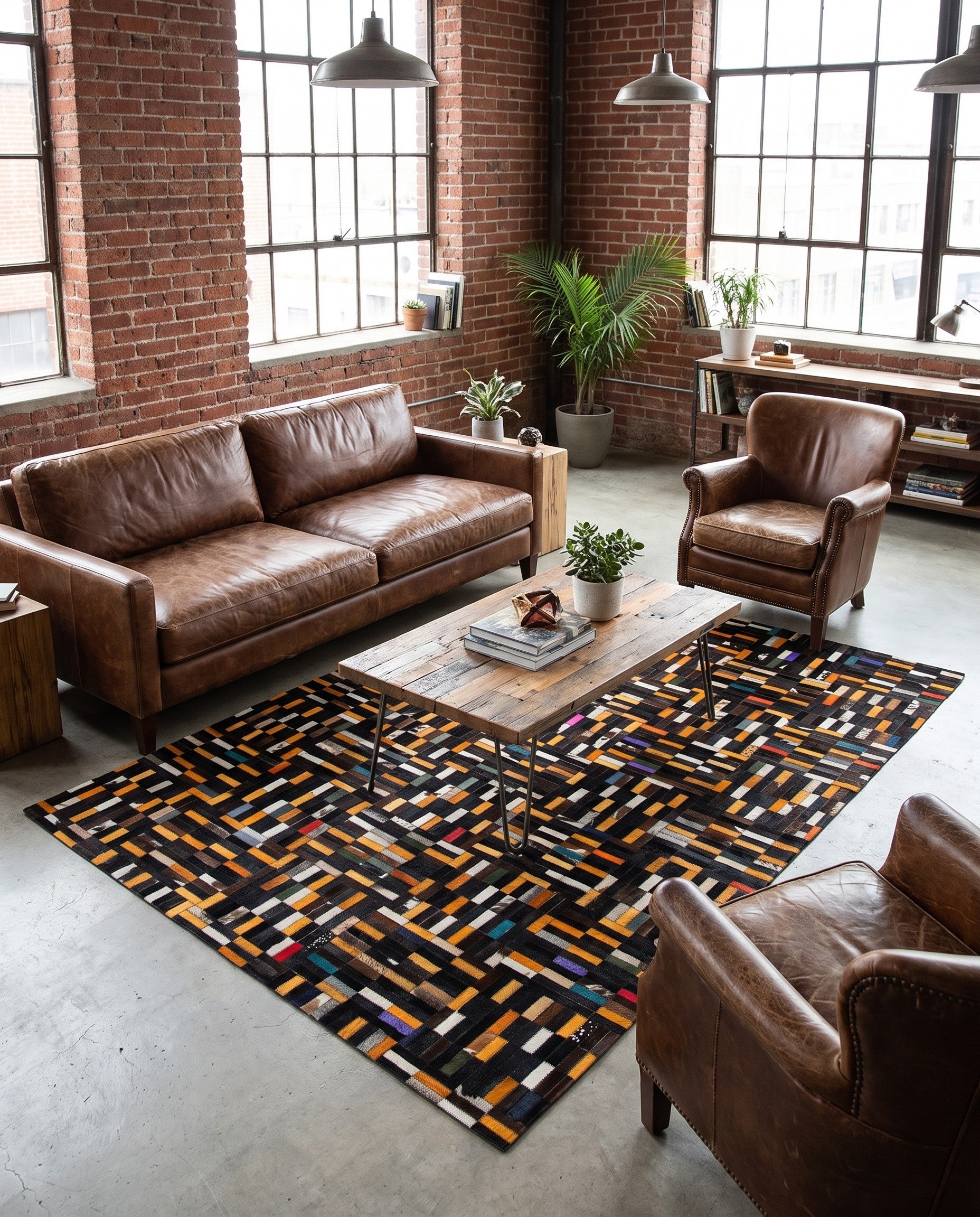 4' 11 x 8' 1 Cowhide - Patchwork Rug