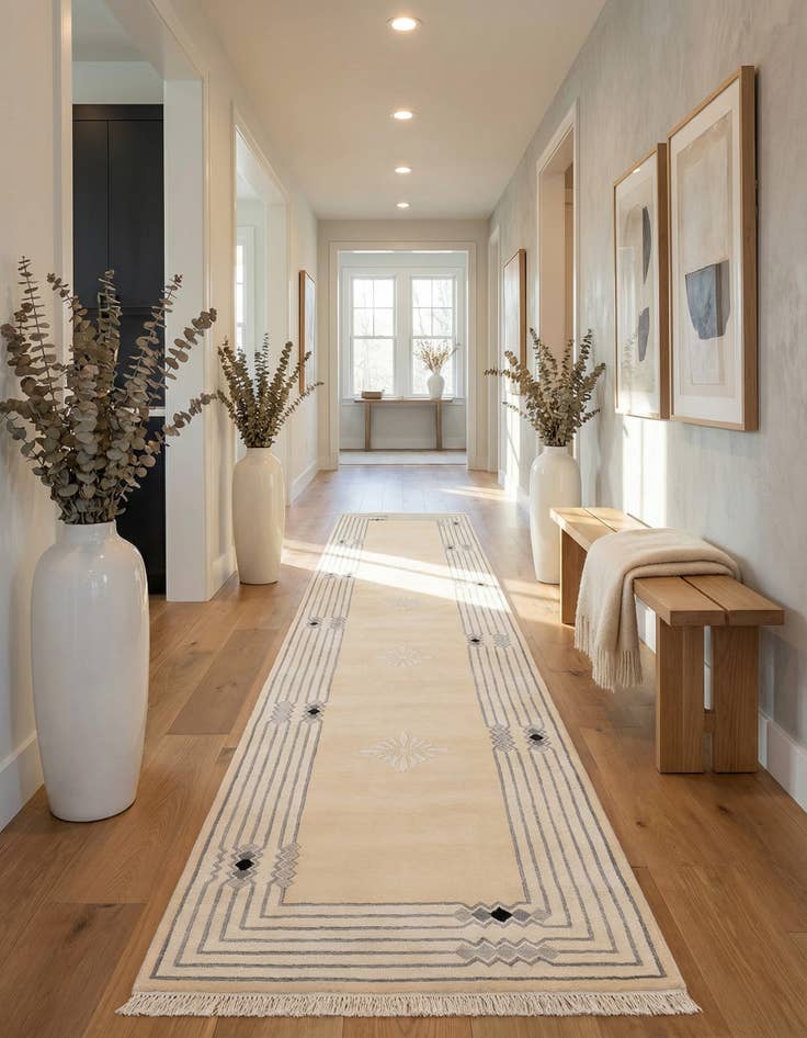 Detail image of 2' 7 x 13'  Hand Knotted Darya Wool Runner Rug