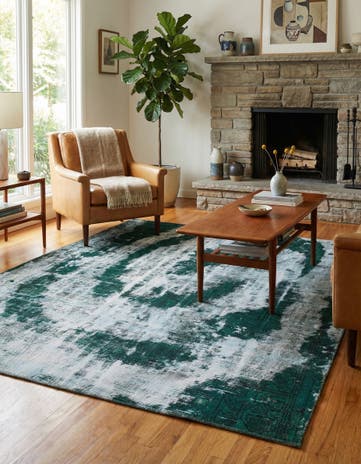 5' 10 x 6' 6 Hand Knotted Ultra Vintage Persian Wool Square Rug