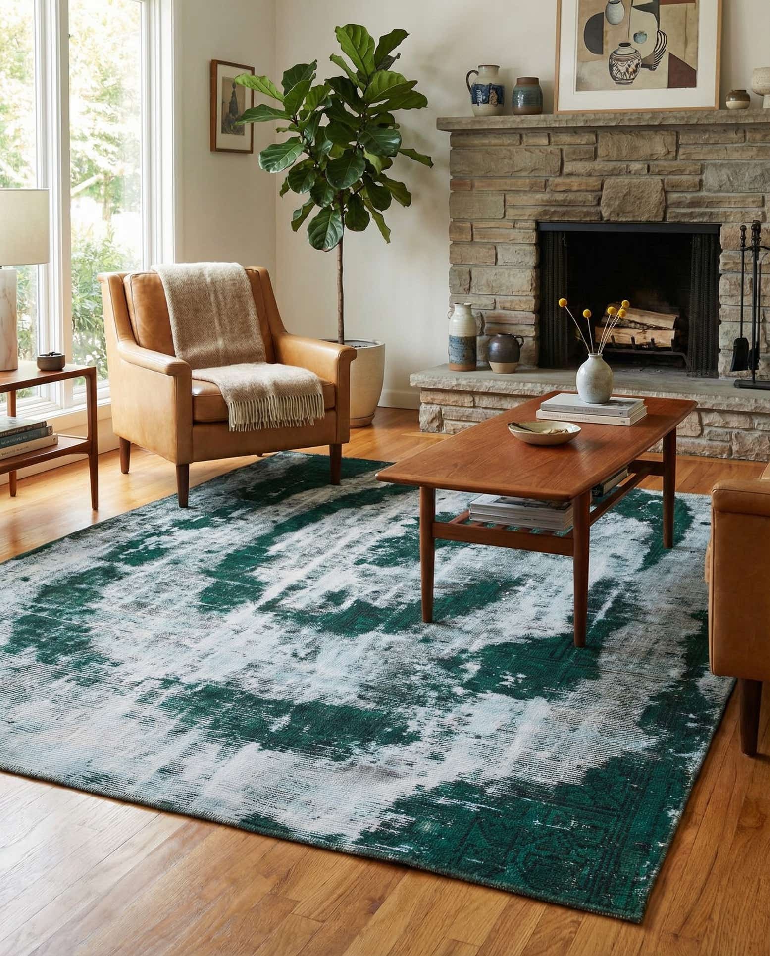 5' 10 x 6' 6 Hand Knotted Ultra Vintage Persian Wool Square Rug