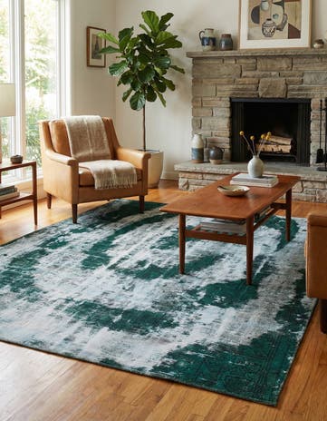 5' 10 x 6' 6 Hand Knotted Ultra Vintage Persian Wool Square Rug