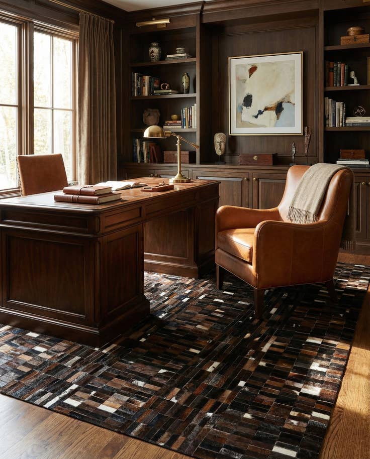 Detail image of 5' x 8' 1 Cowhide - Patchwork Rug