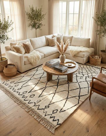8' x 10' Hand Knotted Moroccan Wool Rug
