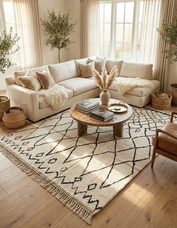 8' x 10' Hand Knotted Moroccan Wool Rug