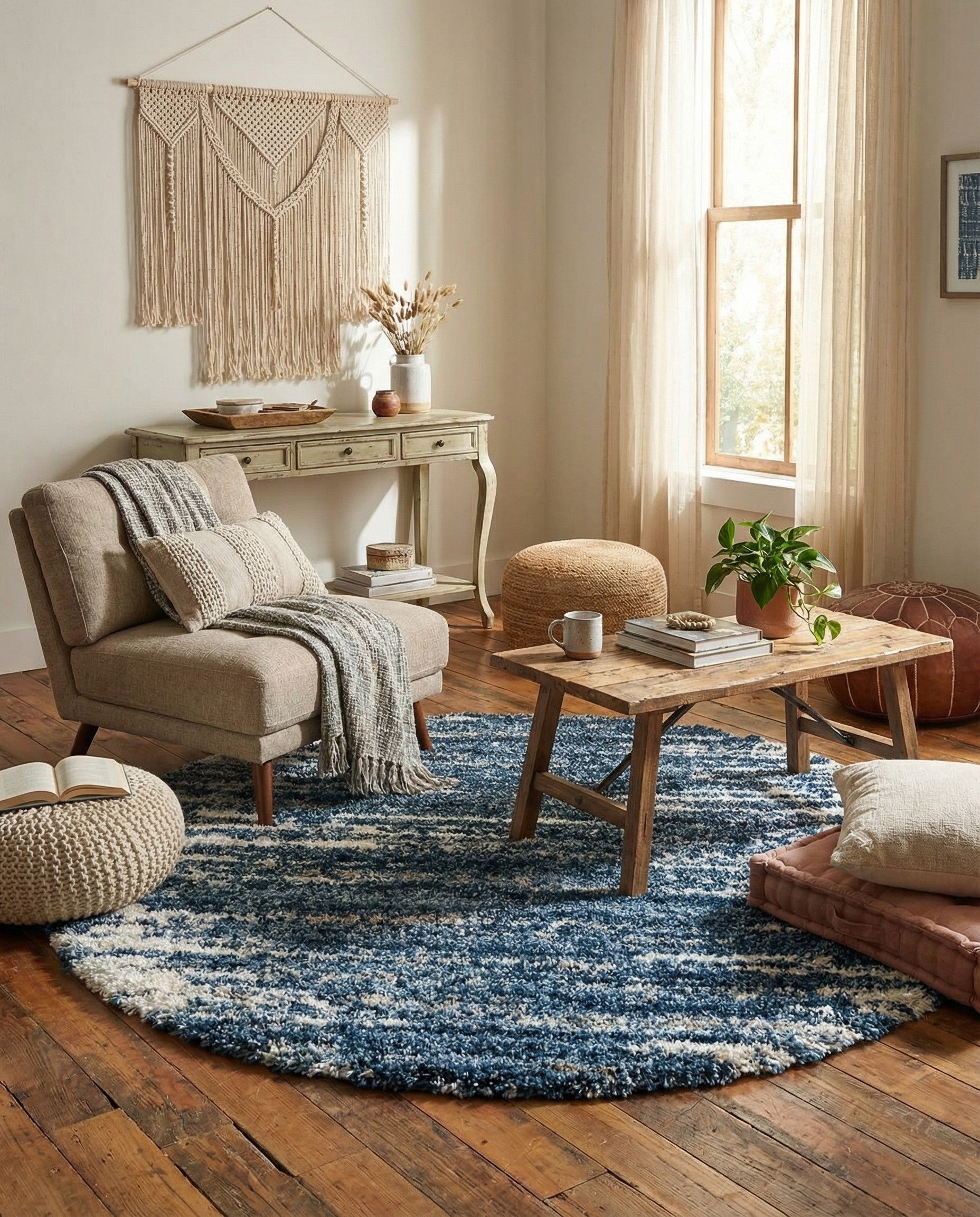  7' x 7' Serenity Shag Round Rug