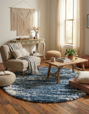 7' x 7' Serenity Shag Round Rug