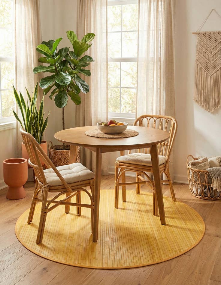 Detail image of 5' 3 x 5' 3 Bamboo Round Rug