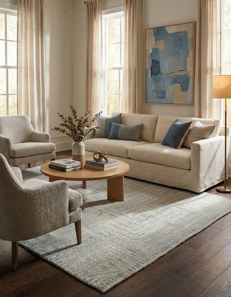 Detail image of 6' x 8' 2  Hand Knotted Darya Wool Rug