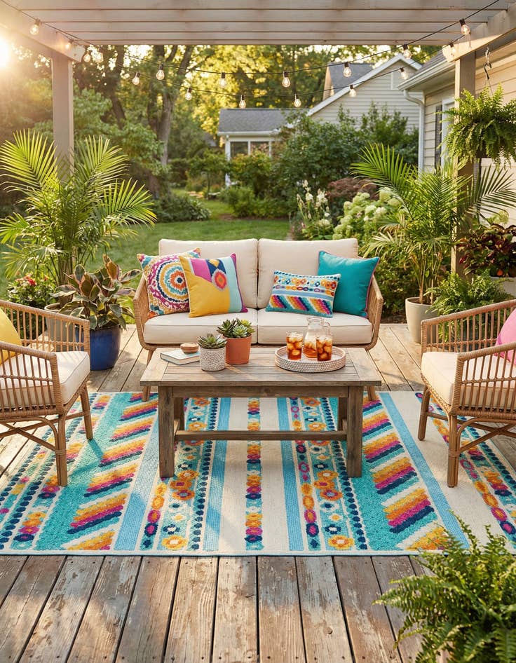 Detail image of  6' x 9'  Washable Aruba Indoor / Outdoor Rug