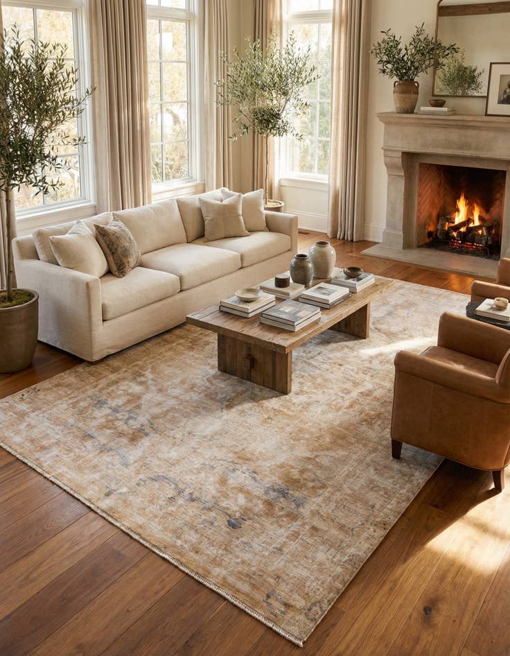 Detail image of  6' 9 x 9' 8  Hand Knotted Ultra Vintage Persian Wool Rug