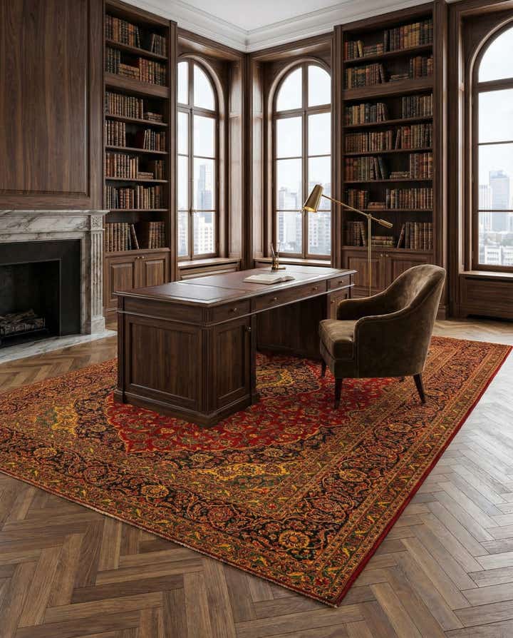 9' 7 x 12' 6 Kashan Wool Rug