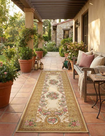2' 7 x 12' Easy-Clean Traditional Indoor / Outdoor Runner Rug