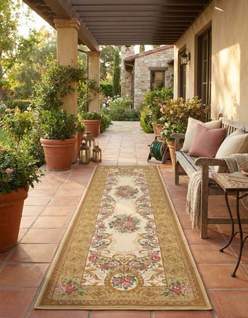 2' 7 x 12' Easy-Clean Traditional Indoor / Outdoor Runner Rug