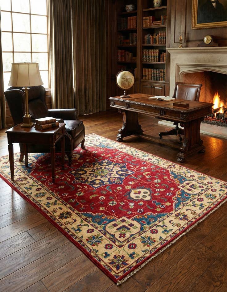 Detail image of 4' x 6'  Hand Knotted Kazak Rug