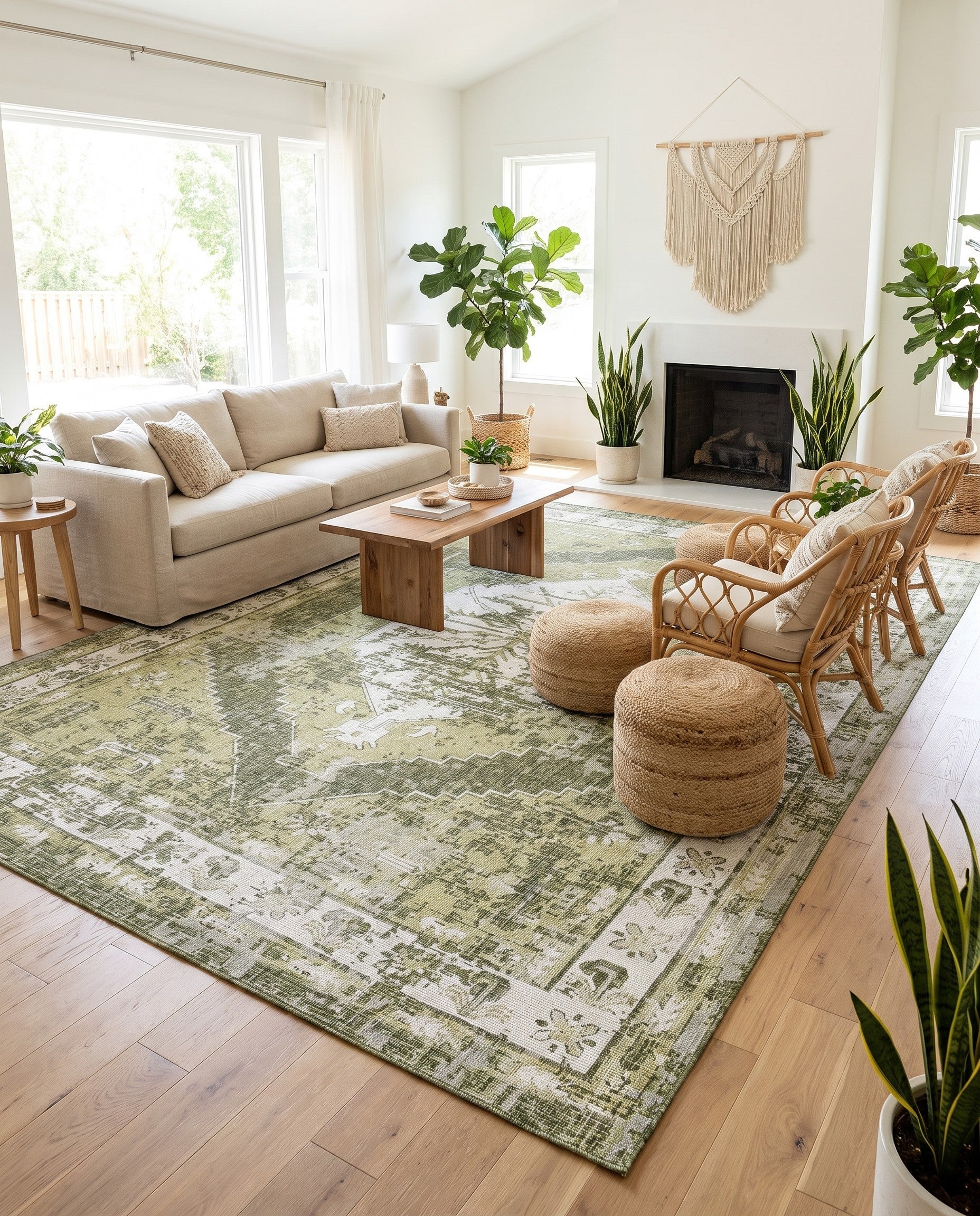 10' x 14' Easy-Clean Traditional Indoor / Outdoor Rug