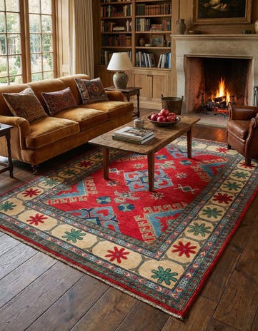 4' 9 x 6' 7 Hand Knotted Kazak Rug