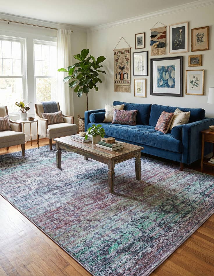 Detail image of 10' 6 x 14'  Washable Renaissance Rug