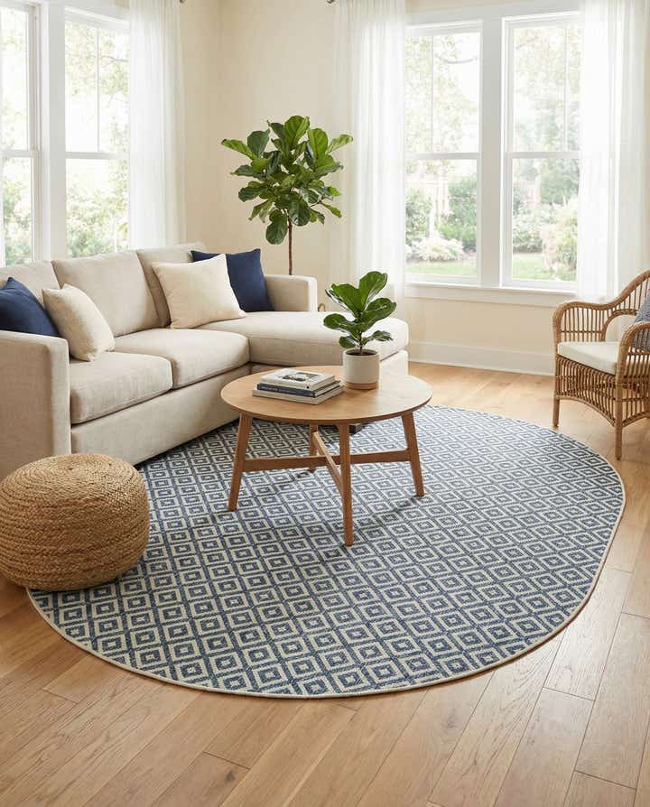 7' 10 x 10' Easy-Clean Jill Zarin Costa Rica Indoor / Outdoor Oval Rug