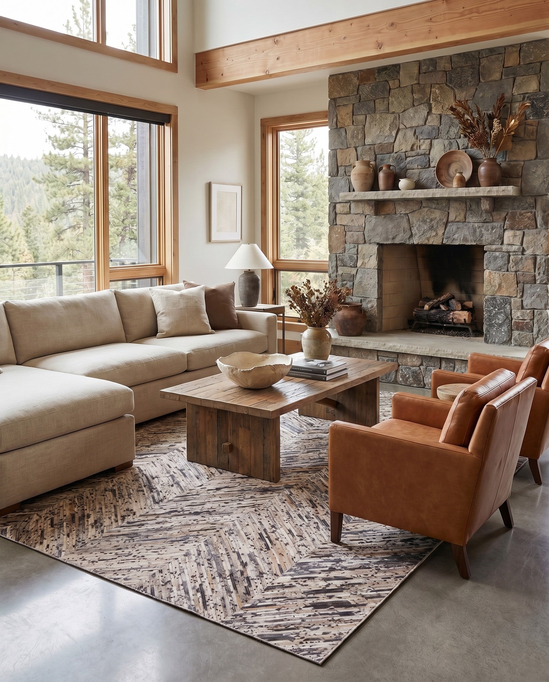 5' 1 x 8' 2 Cowhide Stocks Rug