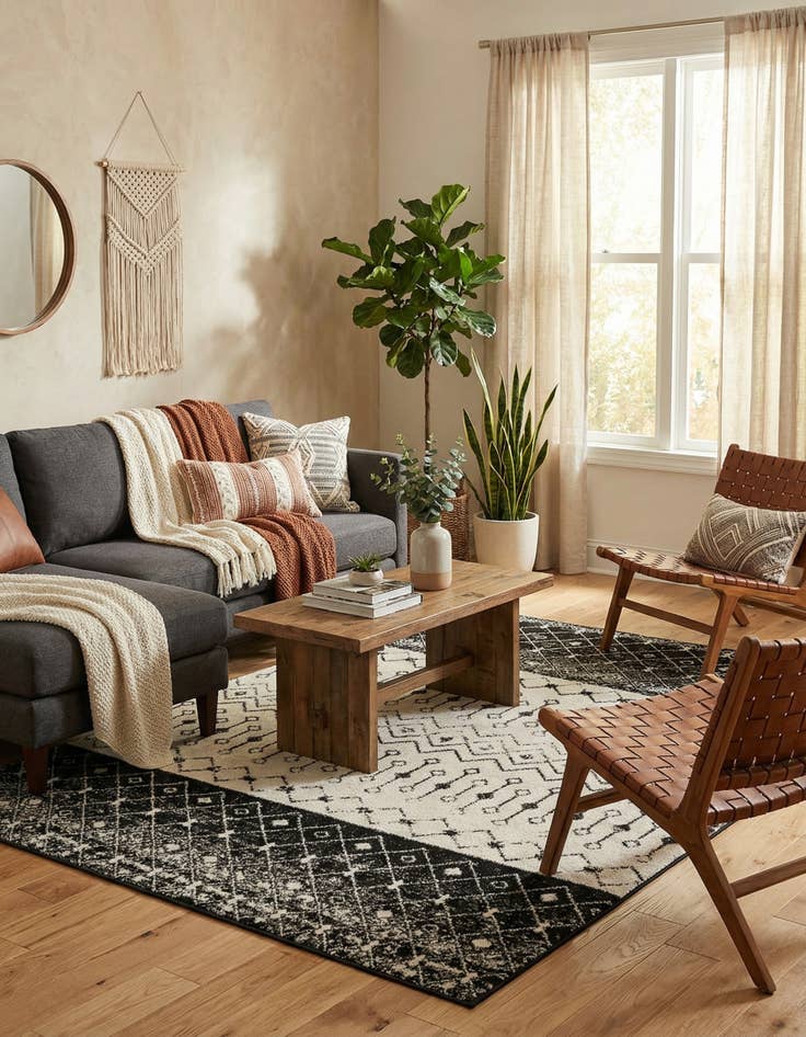 Detail image of  7' 10 x 10' Moroccan Trellis Rug