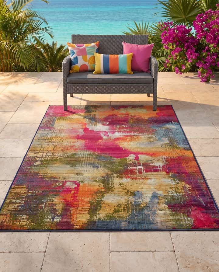 4' x 6' Easy-Clean Modern Indoor / Outdoor Rug