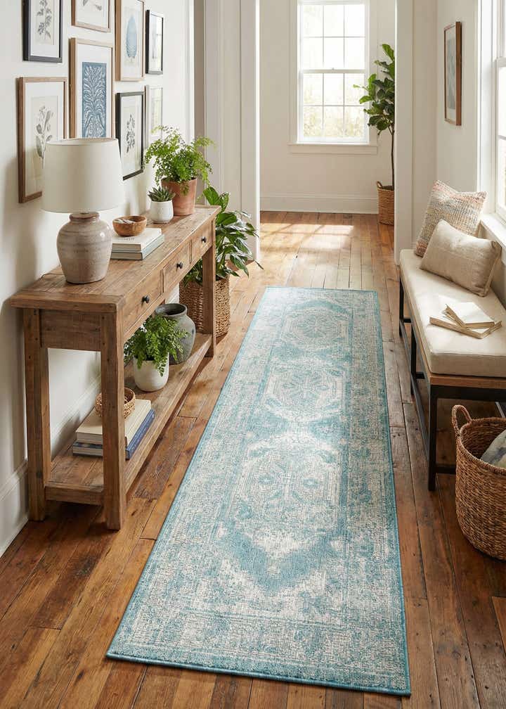 2' x 8' Easy-Clean Traditional Indoor / Outdoor Runner Rug