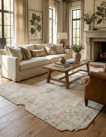 6' 8 x 9' 6 Hand Knotted Ultra Vintage Persian Wool Rug