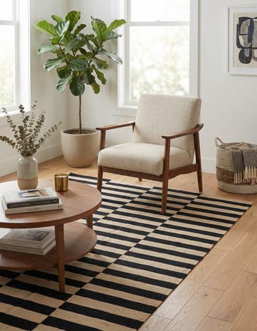 4' 2 x 5' 11 Hand Woven Kilim Modern Wool Rug