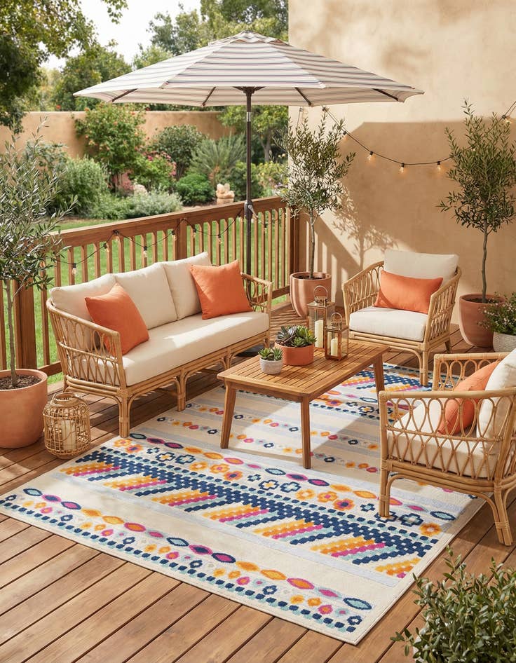 Detail image of 9' x 12' Easy-Clean Aruba Indoor / Outdoor Rug
