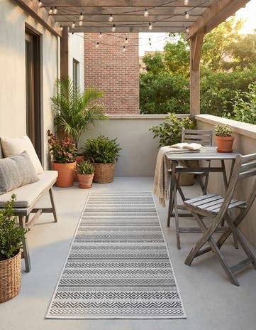 2' x 6' Easy-Clean Ribbon Indoor / Outdoor Runner Rug