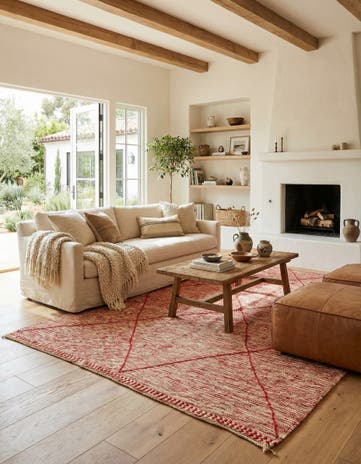 5' 5 x 8' 2 Hand Knotted Moroccan Wool Rug