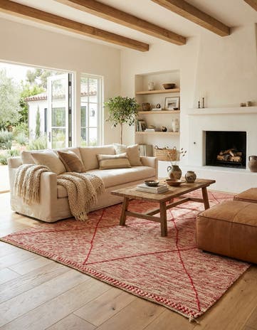 5' 5 x 8' 2 Hand Knotted Moroccan Wool Rug