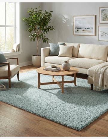 Sage Green Soft Solid Shag Rug