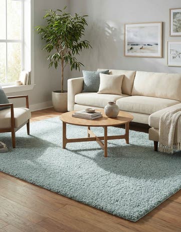 Sage Green Soft Solid Shag Rug