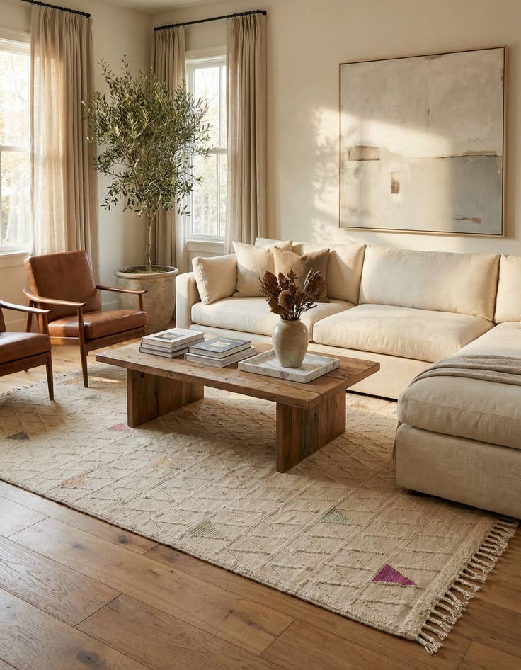 Detail image of 6' 1 x 9' 9  Hand Knotted Darya Wool Rug