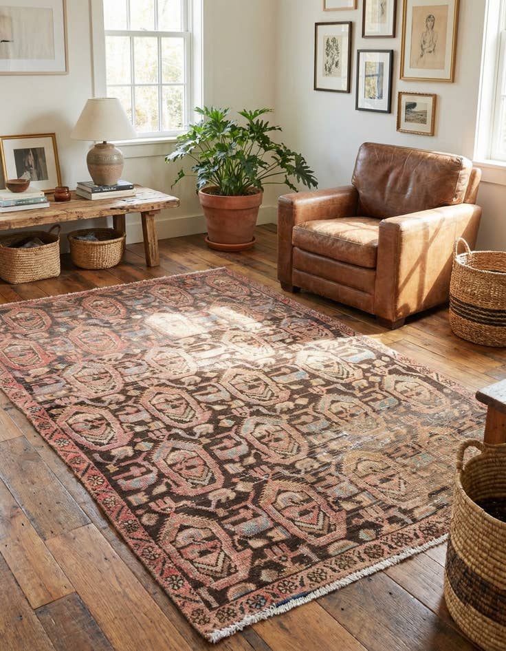 Detail image of  3' 9 x 5' 10  Hand Knotted Ultra Vintage Persian Wool Rug