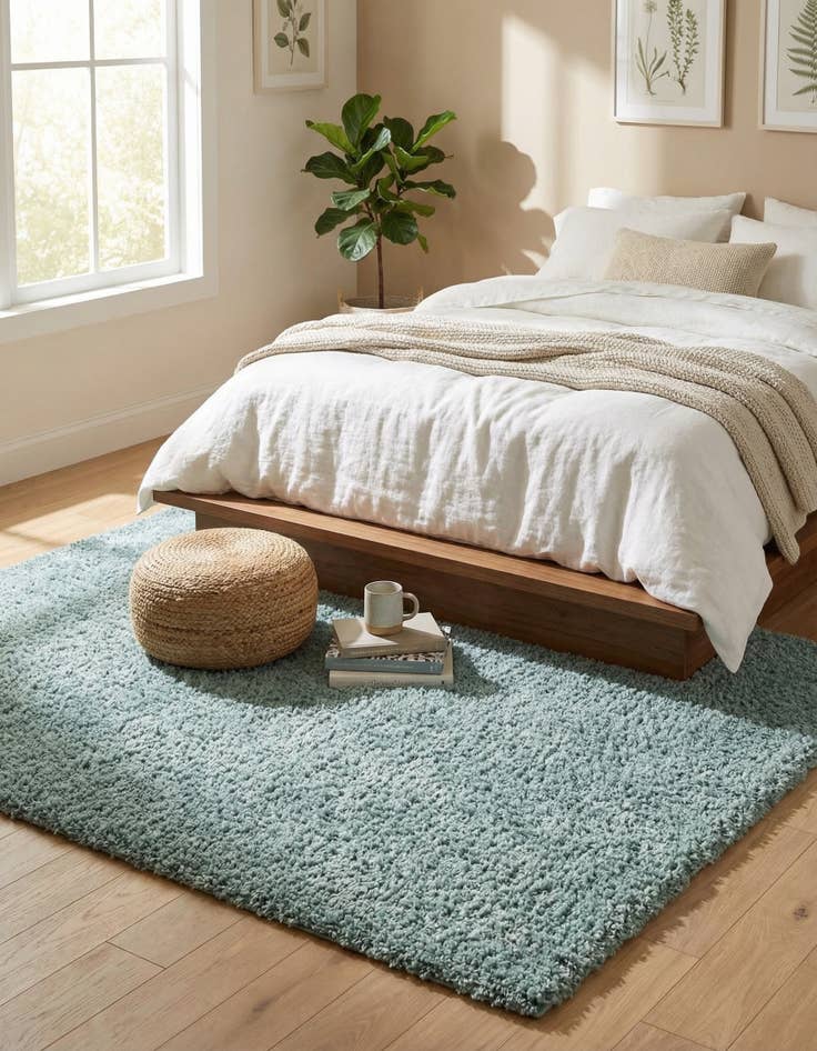 Detail image of  1' x 1' Solid Shag Sample Rug