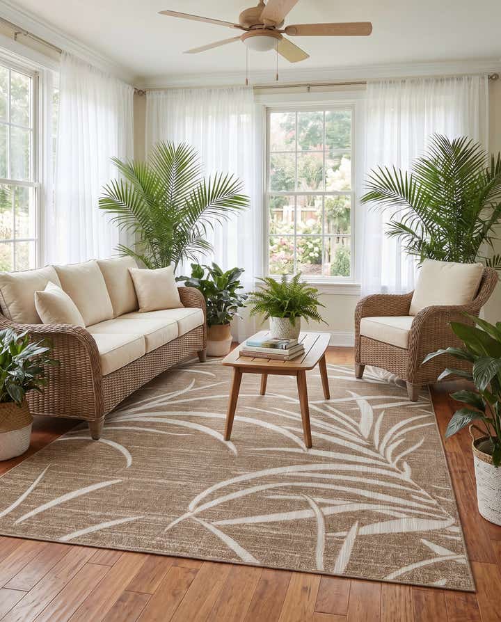 8' x 10' Easy-Clean Botanical Indoor / Outdoor Rug