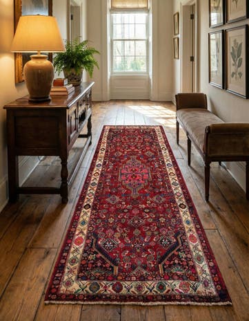 4' 11 x 9' 10 Hamedan Wool Runner Rug