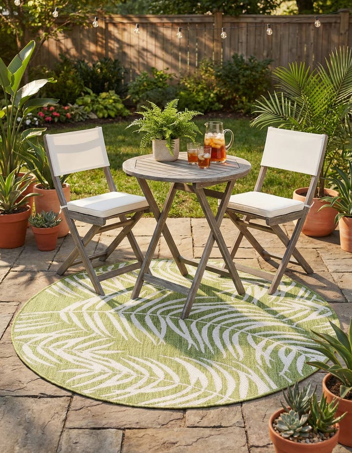 4' x 4' Easy-Clean Botanical Indoor / Outd...