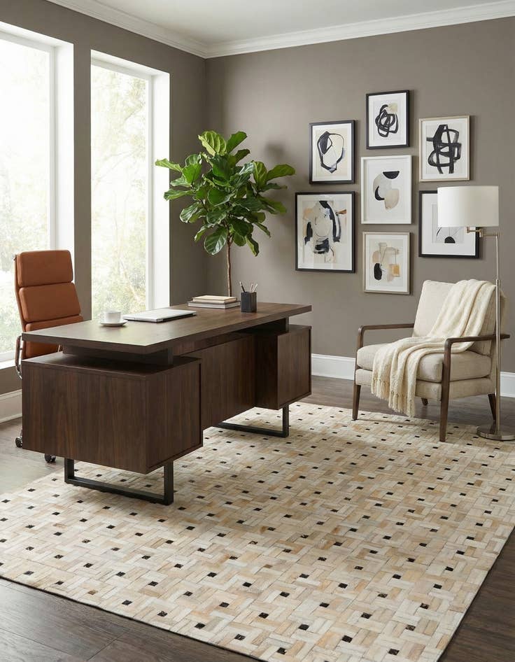 Detail image of 5' 1 x 8' Cowhide Stocks Rug