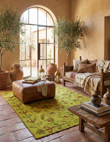 5' 5 x 6' 6 Hand Woven Kilim Suzani Wool Rug